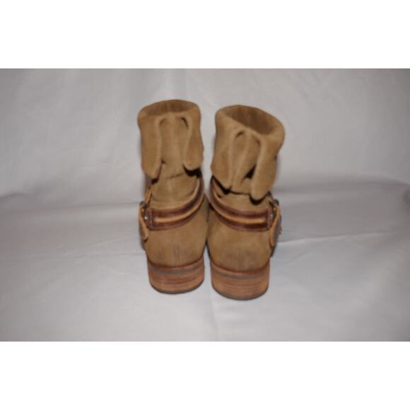Matisse Prospector Boots Women’s Size 8.5 M Tan Suede Leather Cross Straps Ankle - Picture 9 of 16